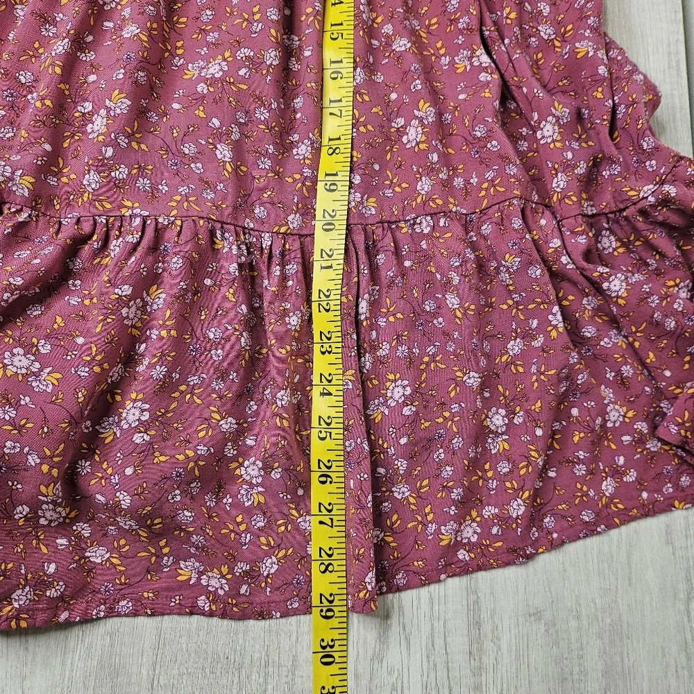 Girls Sundress Floral Pink Tiered Size 16 Boho Summer Dress Adjustable Straps - Picture 15 of 15